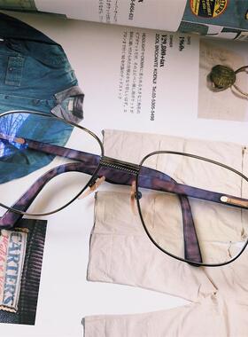 法国louis an风格包邮复古文艺古董平光面金属框架眼镜iaspyj552