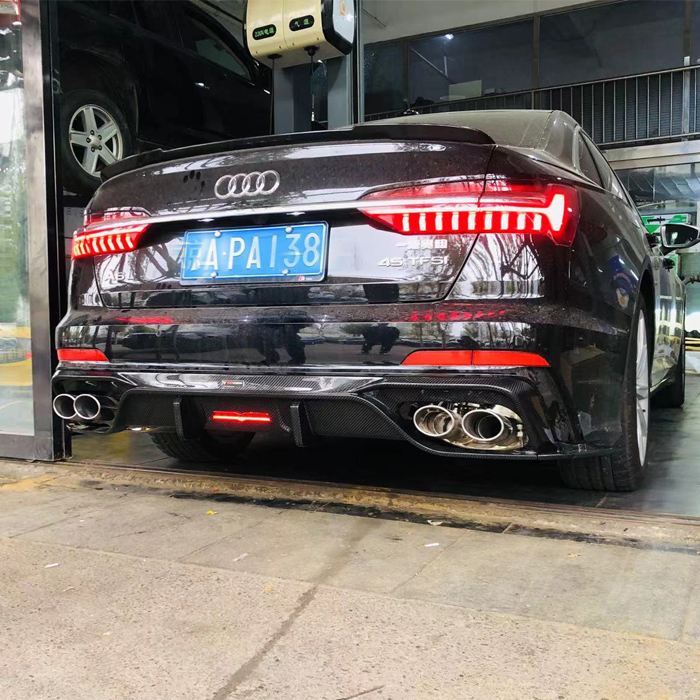 奥迪A3 A4L A5 A6L C8 A7 S4 S6改装坦克碳纤维后唇尾唇 TAKD尾唇