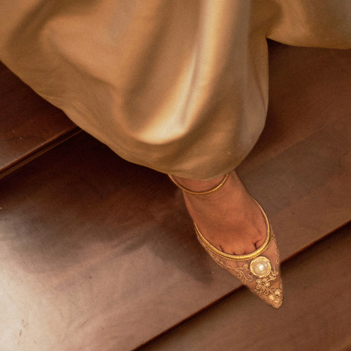 乔治茜GEORGE SYLVIA设计师原创手工蕾丝刺绣珍珠晚宴婚鞋Chloris