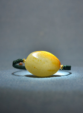 长30洒金皮黄沁原石手牌手串配饰