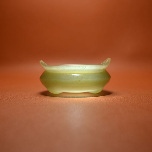 和田玉宣德炉桥耳洗式炉香插茶道