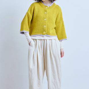 现货 不退不换 日本ROBE de PEAU JOU JOU 瓶口领针织开衫