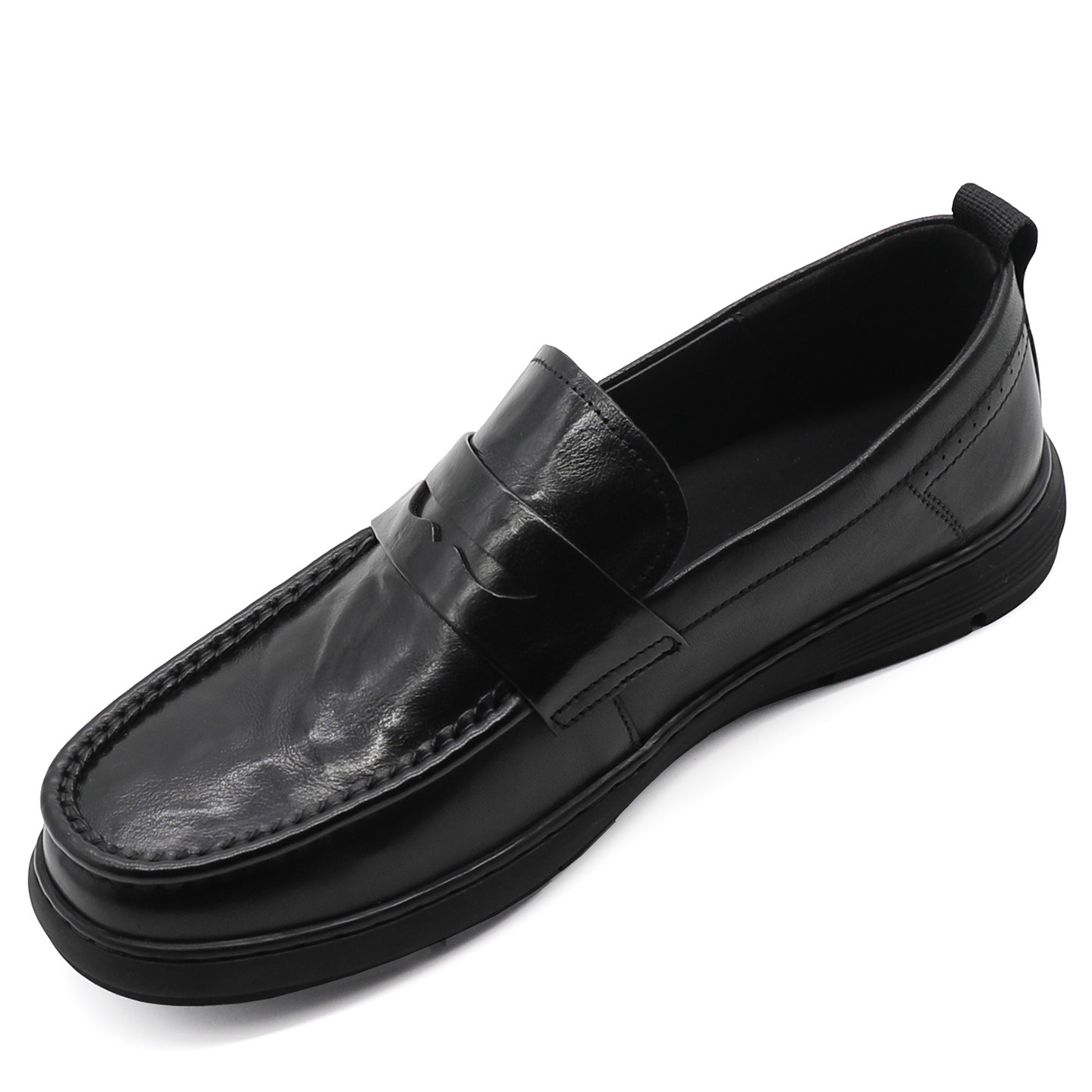 一脚蹬男鞋春季厚底百搭休闲皮鞋男款2026新款软底黑色真皮豆豆鞋,流行男鞋,乐福鞋（豆豆鞋）,淘宝优惠券,粉丝福利购,淘宝优惠卷