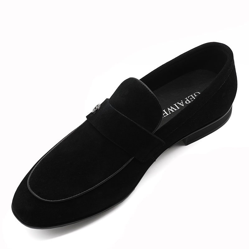 磨砂休闲潮流豆豆鞋2026春季新款翻毛真皮英伦时尚皮鞋韩版反绒鞋