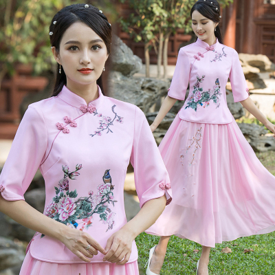 复古汉服唐装上衣茶服改良旗袍