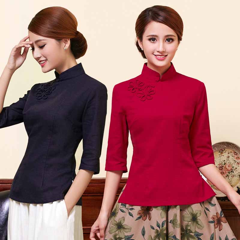 旗袍上衣茶服棉麻中国风复古