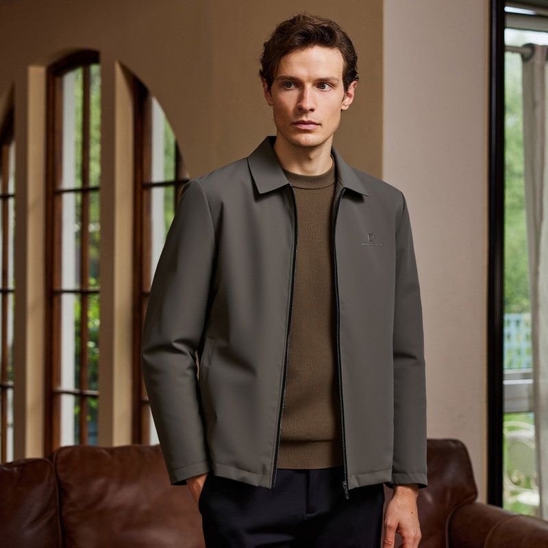 【直播官方正品】皮尔卡丹翻领中年轻商务夹克衫2025秋季行政外套