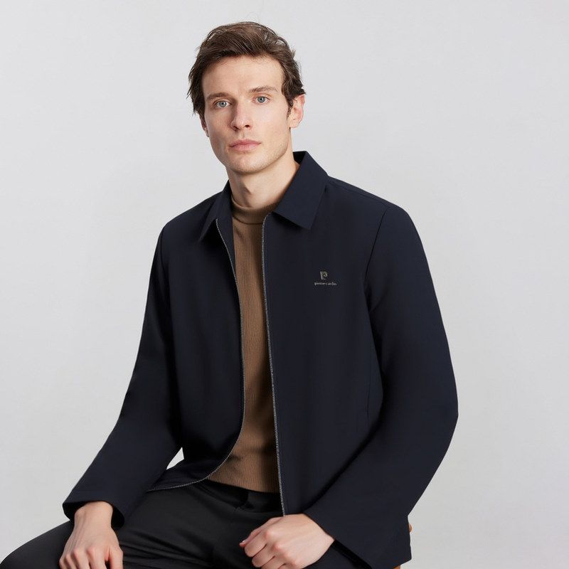 【直播官方正品】皮尔卡丹翻领中年轻商务夹克衫2025秋季行政外套