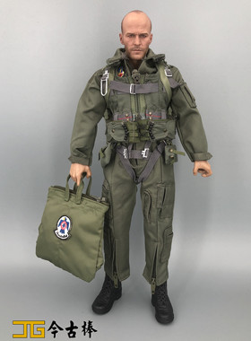 威龙DML 1/6兵人模型现代美军空军飞行员军绿连体衣+作战胸挂组件