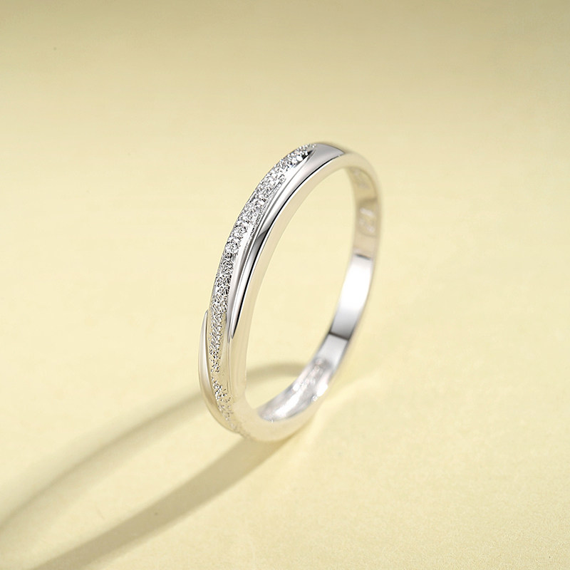 925纯银戒指女闭口单身食指