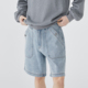 复古牛仔短裤 裤 男宽松直筒新款 重磅工装 美式 新款 做旧五分裤 夏季 子