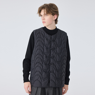 棉马甲外套 休闲坎肩西装 原创设计中国风男士 休闲宽松马甲男新中式