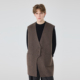 马甲男士 秋冬新款 原创设计中长款 休闲简约宽松潮咖色羊毛马甲坎肩