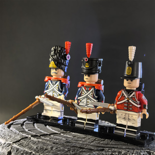 拿破仑战争英国线列兵绿夹克士兵风笛手掷弹龙瑞士骑兵拼装积木人