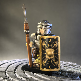 中世紀(jì)羅馬弩手弓箭手拼裝 步兵人仔益智百夫長(zhǎng)玩具積木 輔助軍重裝