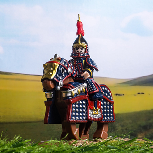 儿童拼图中古清朝八旗士兵黄旗清军第三方KT1095拼装积木人仔玩具