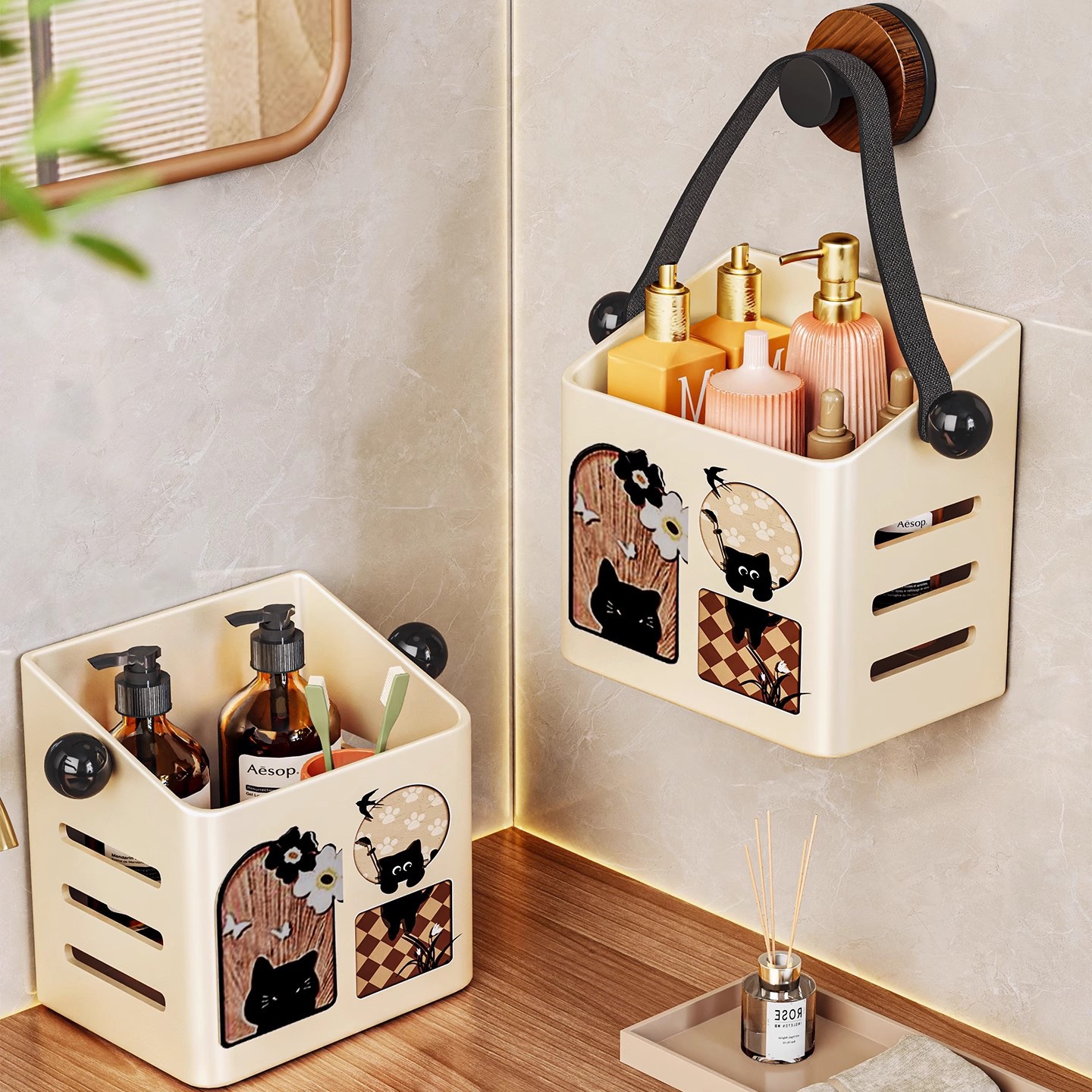 洗漱用品洗脸巾收纳盒壁挂卫生间用过的棉柔巾擦脸巾多功能置物架