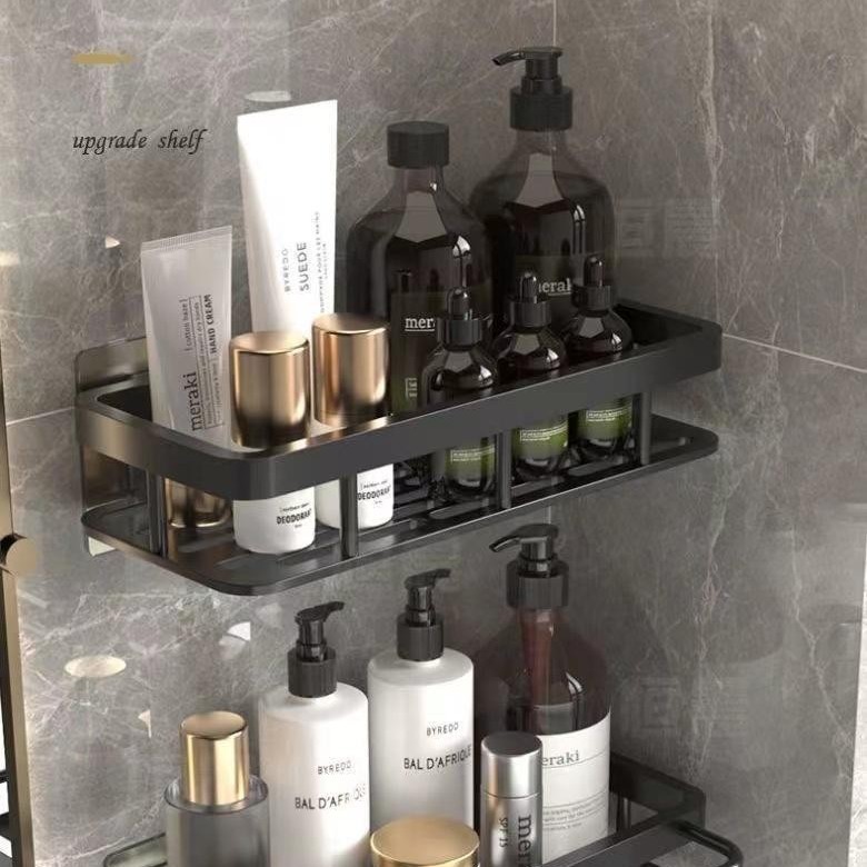 免打孔卫生间置物架浴室架子厕所洗手洗澡间洗漱台壁挂墙上收纳架