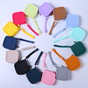 硅胶小方包身份证银行卡充电器线耳机收纳袋口红化妆包小包零钱包