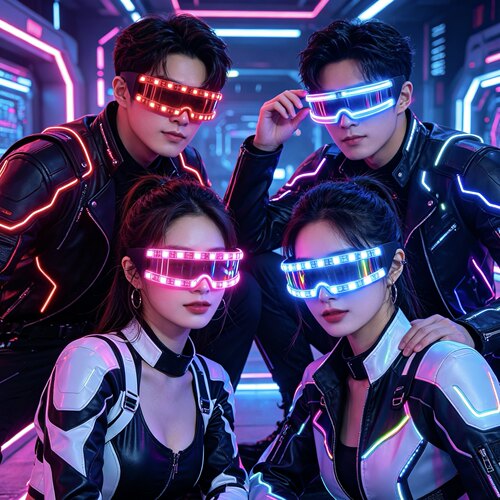 舞台演出LED眼镜cosplay爆闪眼镜直播道具夜店DJ蹦迪