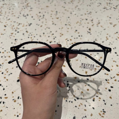 海的潮 枫糖琥珀 不规则TR眼镜框韩系百搭复古眼镜架显脸小可配镜