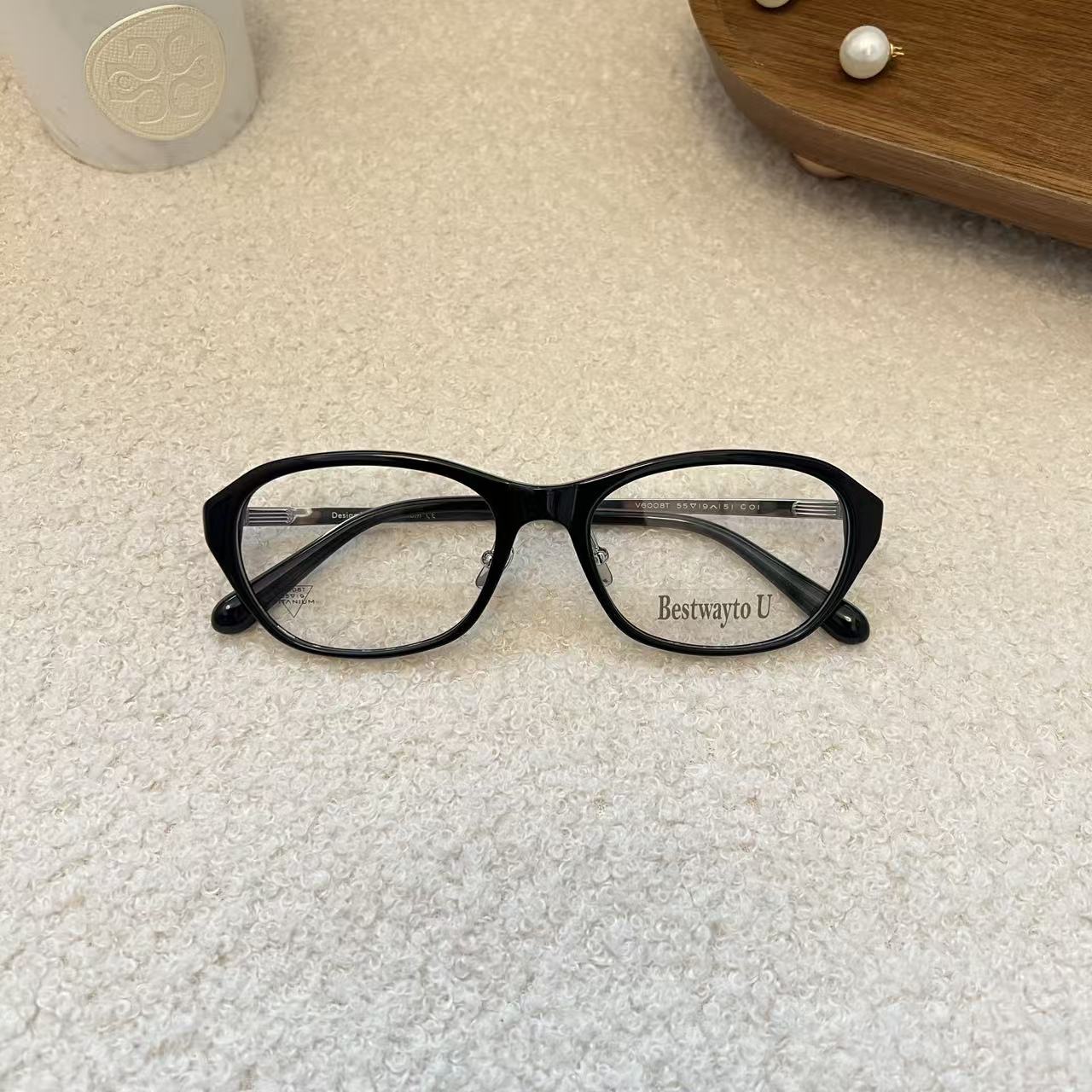 海的潮板材猫眼蝶形大框眼镜框