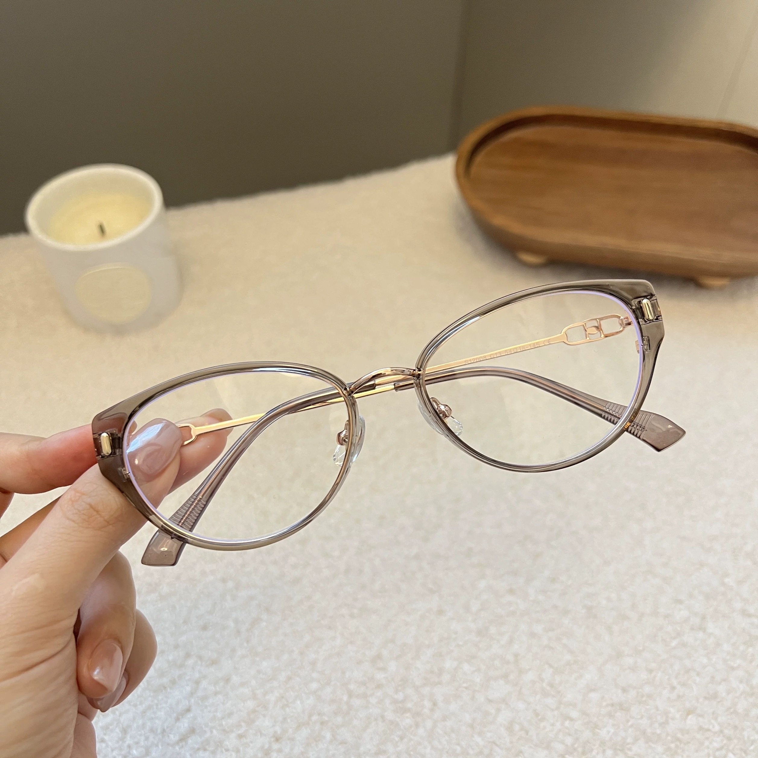 海的潮 小方扣猫眼框 清透感奶茶蜜显脸小眼镜素颜近视可配度数,ZIPPO/瑞士军刀/眼镜,防蓝光镜,淘宝优惠券,粉丝福利购,淘宝优惠卷