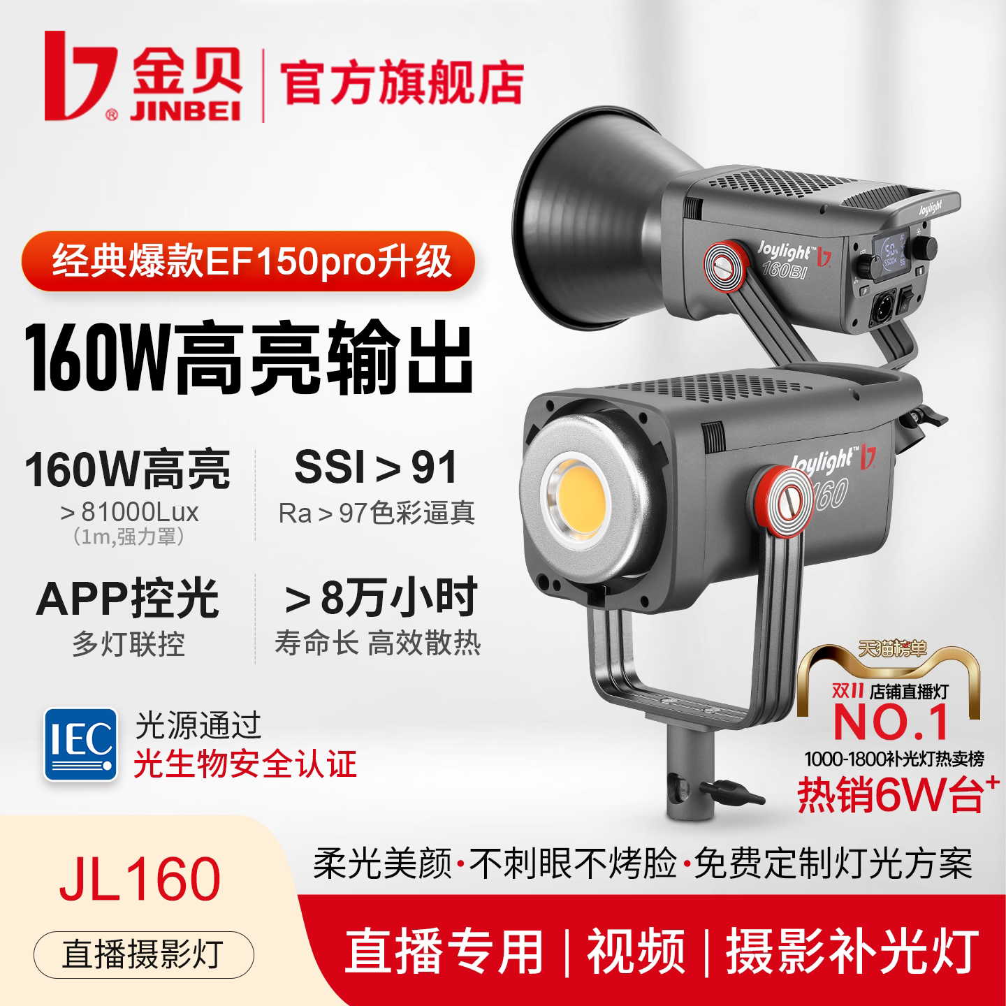 【热卖6W+】金贝160W爆款补光灯图片