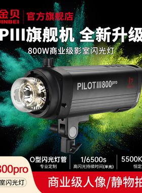 金贝PIII-800Pro专业影室闪光灯商业级人像产品拍摄摄影棚补光灯动态抓拍大型摄影灯