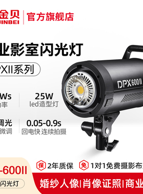 金贝DPX600II专业摄影灯600W影室闪光灯套装室内商业服装人像婚纱影棚肖像馆证件照专用拍摄补光灯产品打光灯
