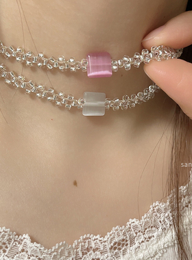 和夏天很配的糖果薄荷糖清泉颈链