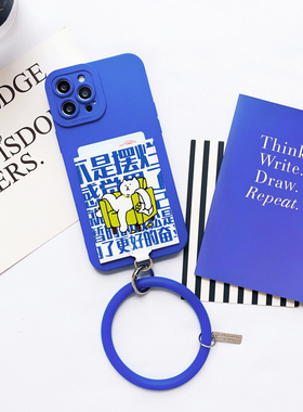 B026不是摆烂卡套手机壳适用iPhone15promax苹果14promax卡包13/14/15插卡槽mini挂环防摔XR/SE3软15pro门禁