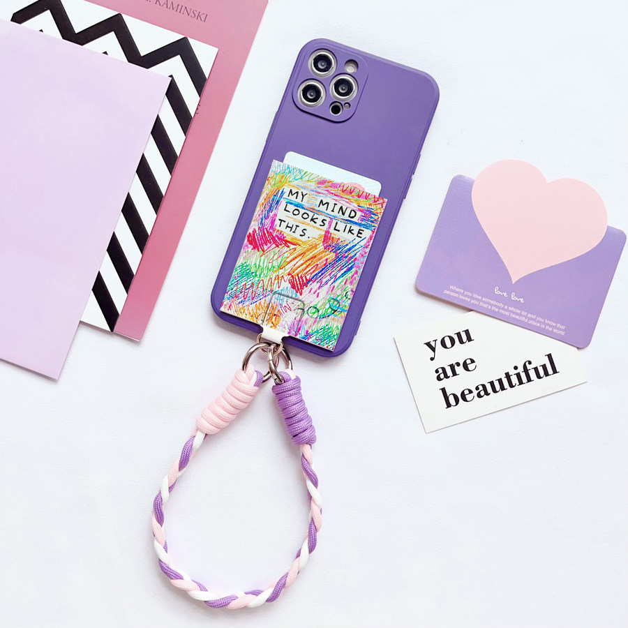My Mind我的思路创意恶搞手机壳带卡包适用iPhone16promax挂绳苹果15pro防摔独立隔层卡套14/13/12门禁插卡软