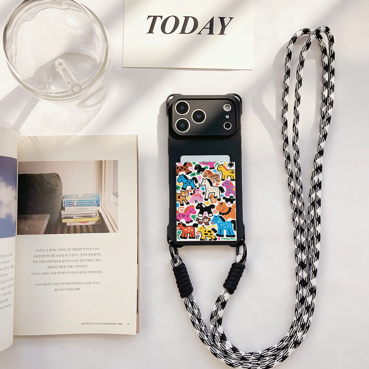 彩虹小马四角挂绳斜挎带卡包手机壳装卡苹果17promax独立卡套iPhone17promax旅游16promax软皮质卡贴15/14/13