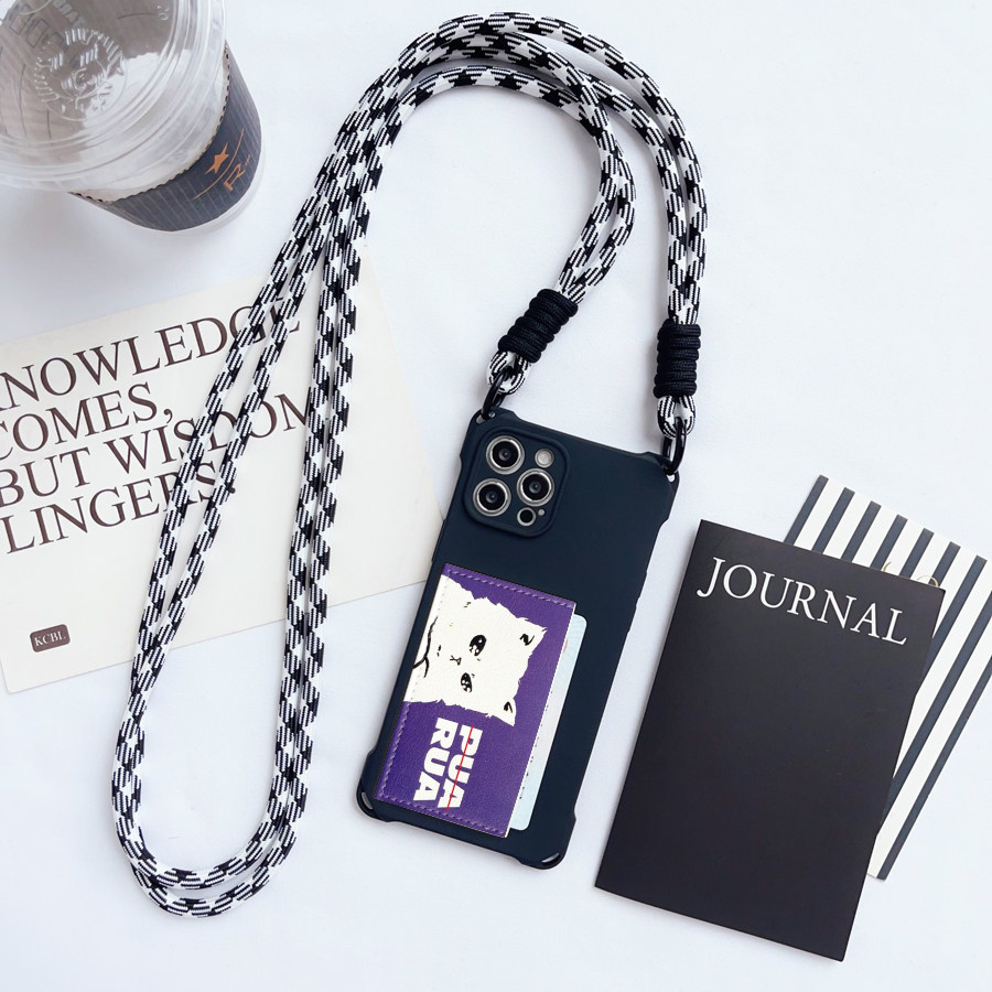 独立空间插卡RUA猫卡套挂绳苹果15promax卡包手机壳iPhone14pro电梯门禁15pro收纳13pro卡槽12/13/14个性Z002