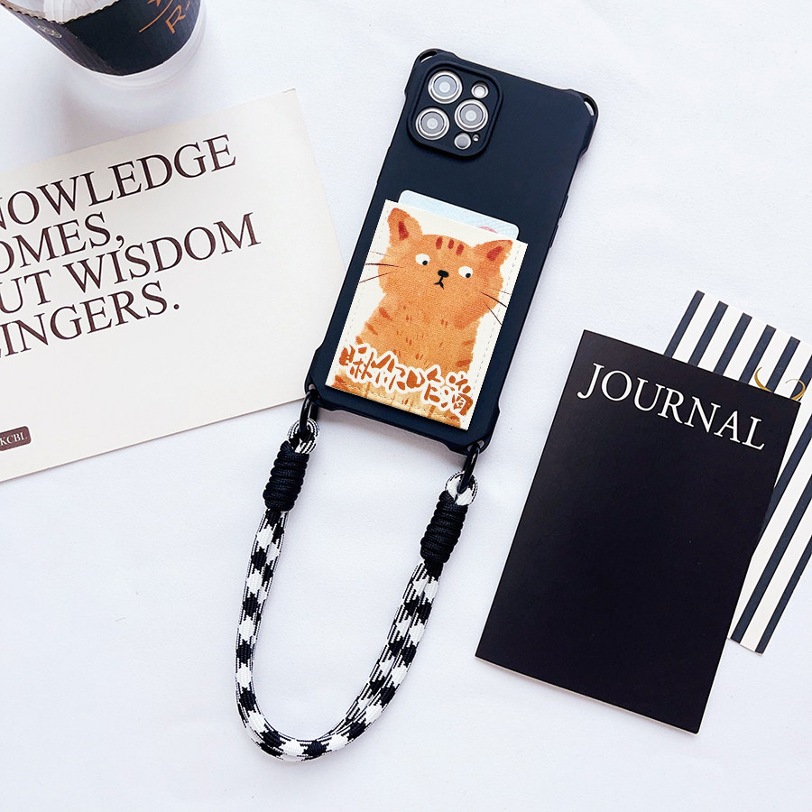 瞅你咋滴个性卡包手机壳独立背贴挂绳适用苹果16promax插卡15promax卡套手提iPhone16pro装卡15pro卡槽13软14