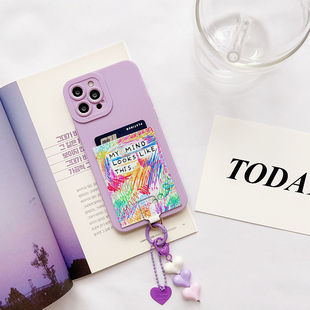 卡15 Z015我 思路 独立皮套手机壳带卡包苹果16promax插卡挂绳15promax卡套iPhone16pro装 12软X 14pro放卡13