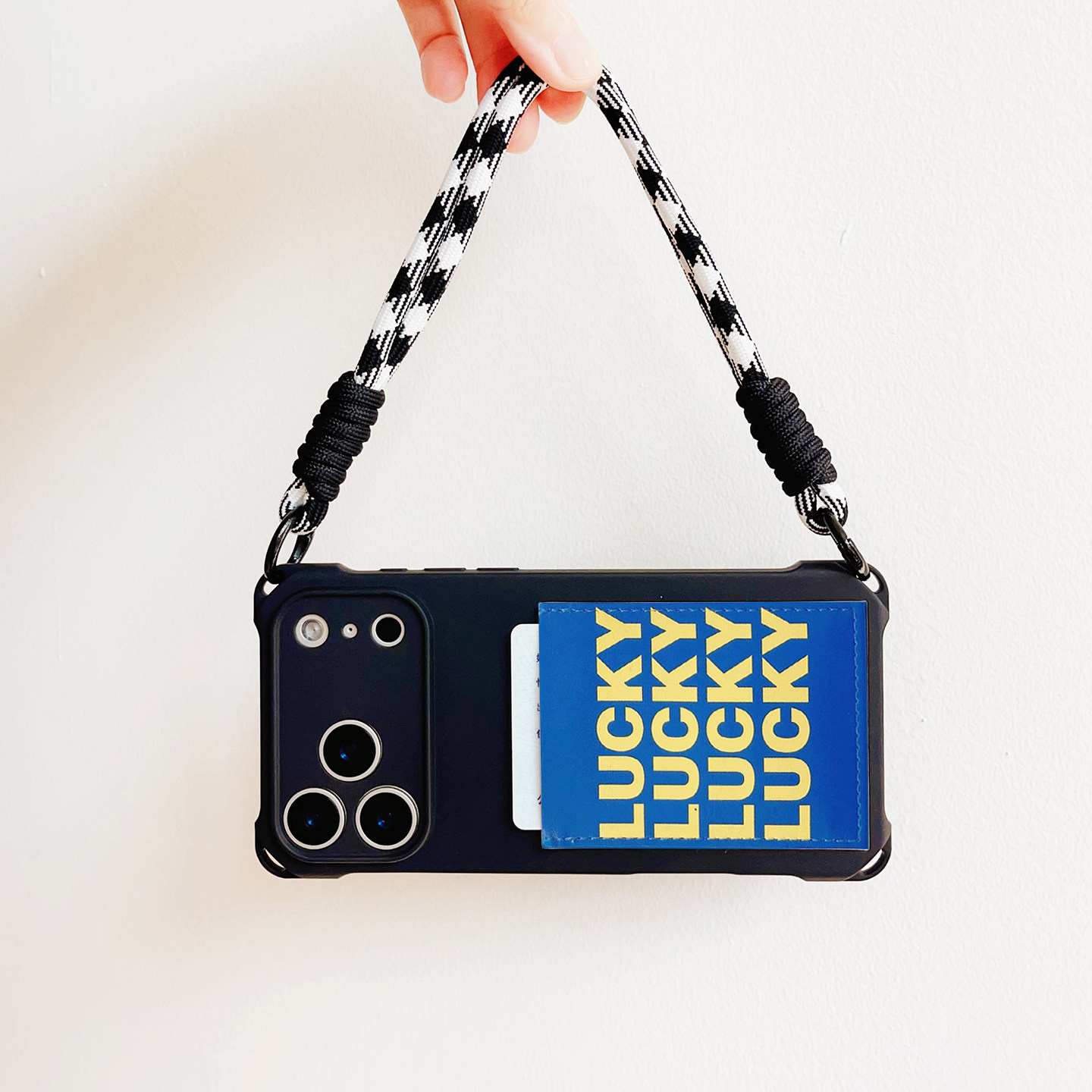 幸运连连装卡手机壳带卡包苹果17promax独立软皮质卡套iPhone16promax交通卡贴15/14/13挂绳15promax旅游防摔