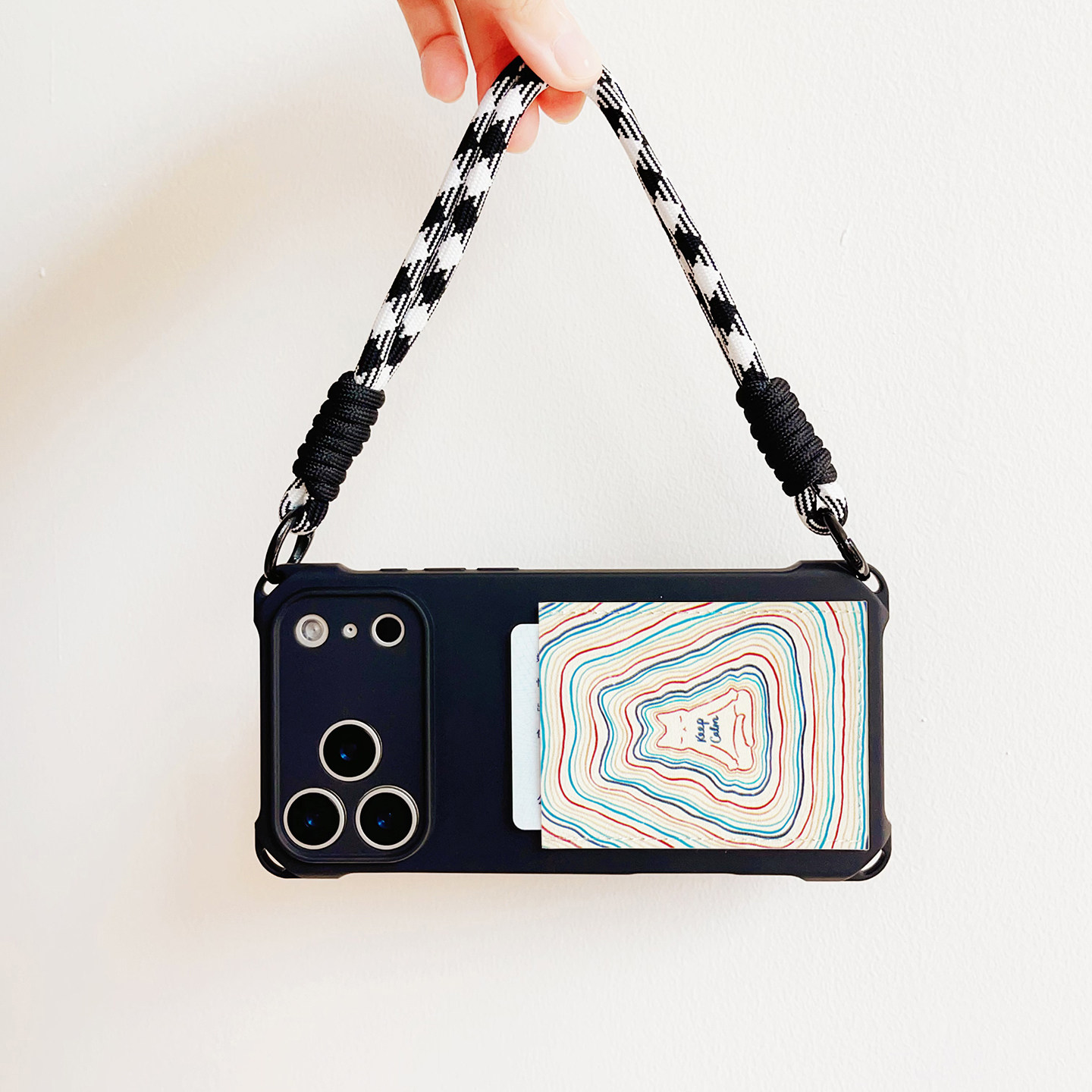 瑜伽打坐猫咪装卡手机壳带卡包iphone17promax独立皮质插卡16promax交通卡套15/14/13挂绳17pro便携15pro旅行