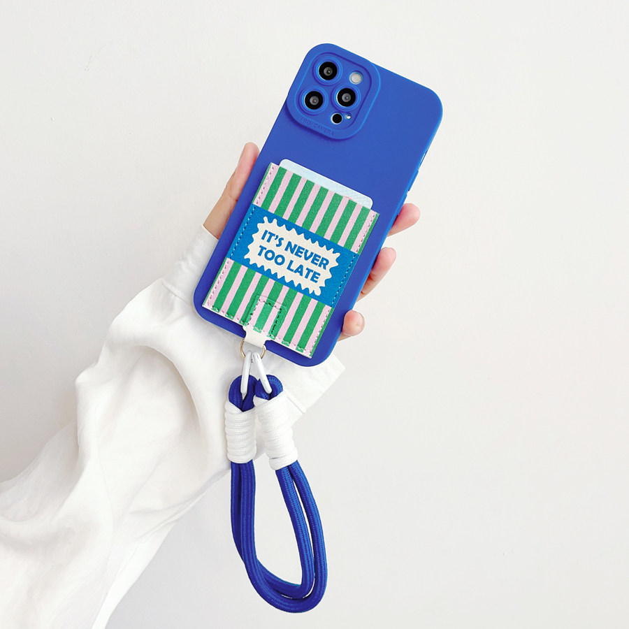 永远不迟皮质隔层插卡手机壳带卡包iphone16promax挂绳防摔15promax苹果16/15/14/13/12交通卡16pro可爱14pro