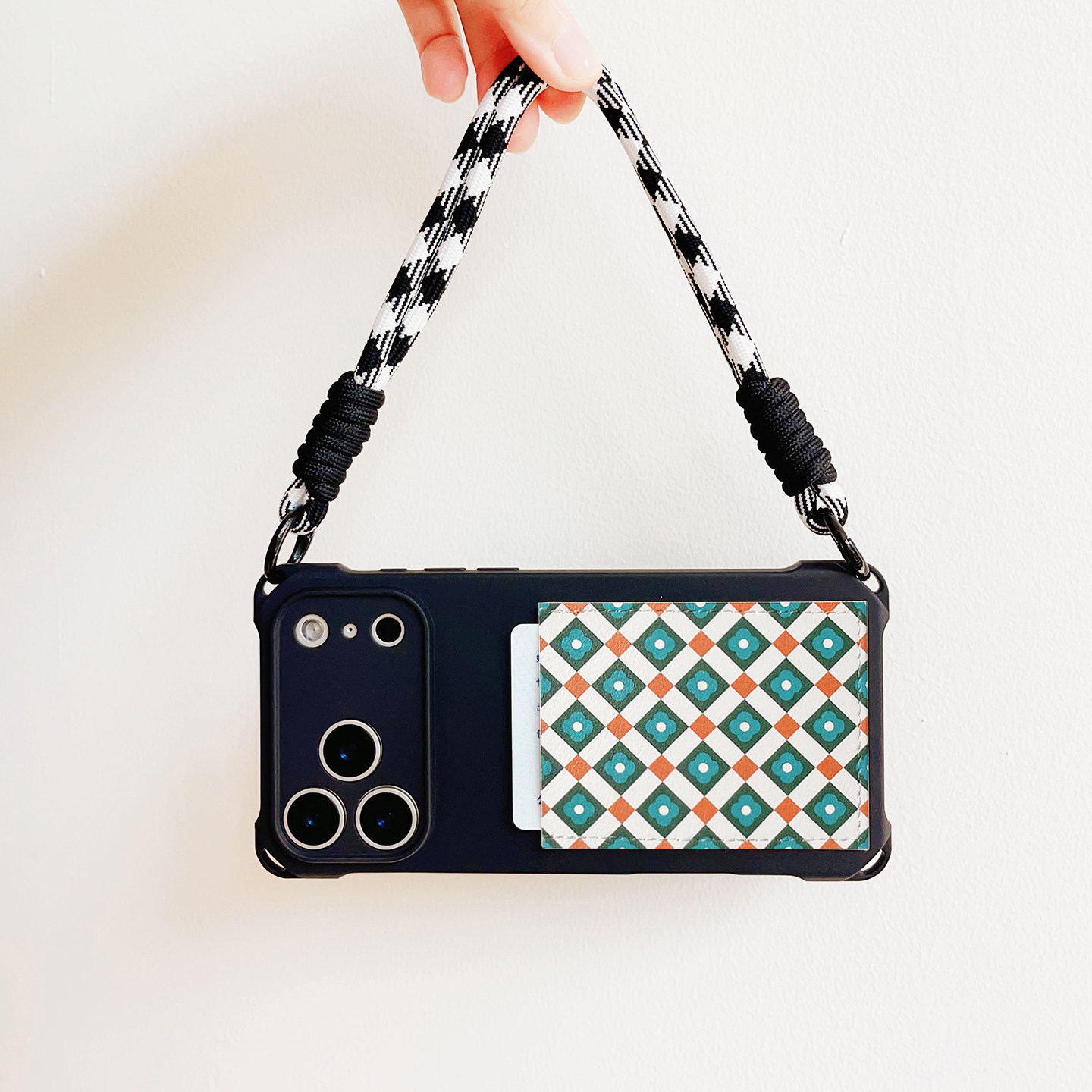 四叶晴文艺装卡手机壳带卡包苹果17promax独立皮质卡套iPhone16promax交通卡贴15/12/13/14挂绳防摔17pro旅游