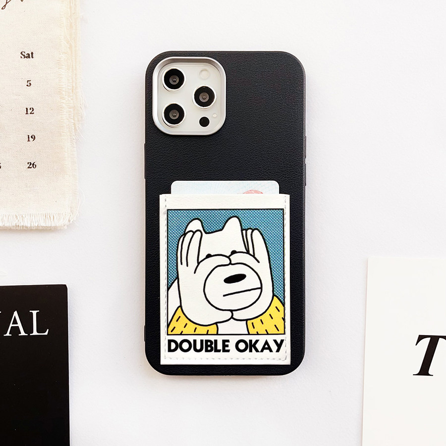 双倍OK小狗手机壳带卡包iPhone16promax插卡背贴17promax装卡17air独立隔层卡套16pro大孔防摔苹果17/16/14软,3C数码配件,手机保护套/壳,淘宝优惠券,粉丝福利购,淘宝优惠卷