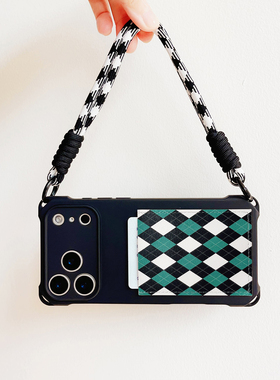 格致文艺装卡手机壳带卡包苹果17promax独立皮质卡套iPhone16promax交通卡贴15/14/13挂绳防摔17pro旅游15pro