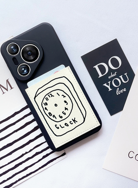 H010简约闹钟独立卡包手机壳镜头保护华为Pura70pro插卡P70卡套P60pro卡槽mate50pro软P40pro门禁电梯P50pro