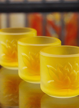 琉璃小坦杯家用桌面装饰茶杯