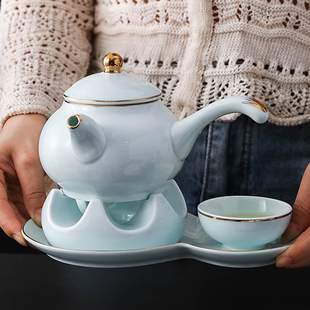 中式陶瓷功夫汤壶套装组茶壶隔水炖汤壶酒店餐具炖汤盅养生壶炖盅