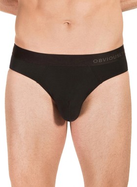 Obviously 大囊袋侧logo 贴身透气 轻柔性感 男士 运动三角裤内裤