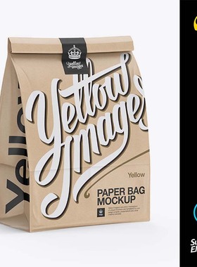 15508 牛皮纸咖啡沙拉快餐打包带品牌VI样机模板PSD源文件素材