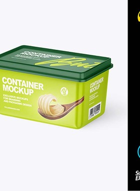 超市容纳箱亚光塑料容器ps样机豆瓣酱零食包装盒yellowimages代下