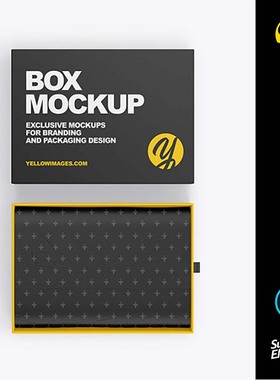 超市礼物盒包装布料丝绸包装盒样机PS源文件yellowimages素材代下